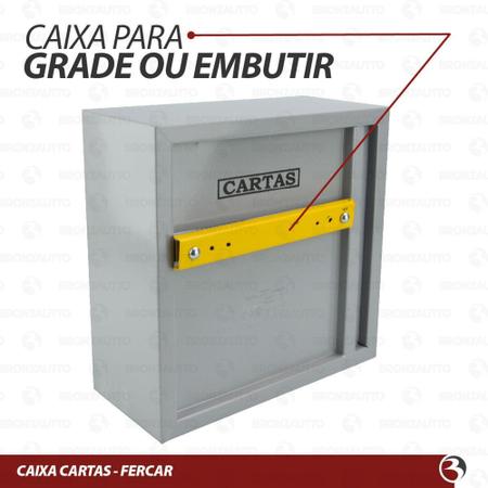 Imagem de Caixa De Correio Vertical C/ Trava Para Grade Embutir Fercar