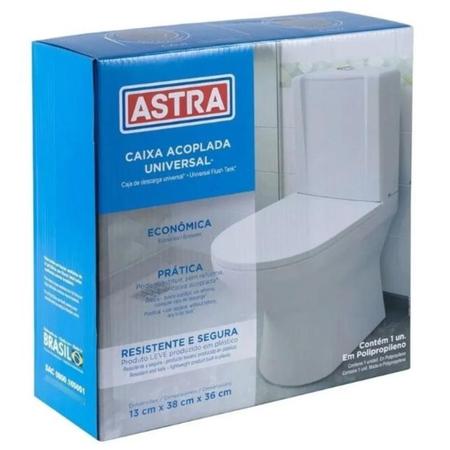 Caixa de Descarga Acoplada Universal com Acionamento Duplo Branca de Polipropileno - ASTRA Imagem de Caixa de Descarga Acoplada Universal com Acionamento Duplo Branca de Polipropileno