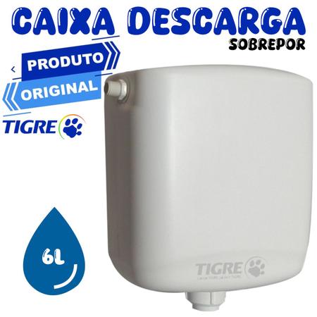 Imagem de Caixa De Descarga Vaso Sanitário Caixa Descarga com Cordão Tigre Branca