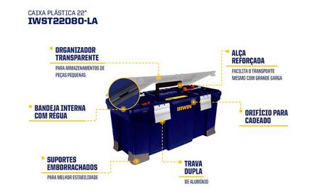 Caixa de ferramentas irwin c/organiador 22pol Imagem de Caixa de ferramentas irwin c/organiador 22pol
