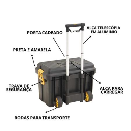 Imagem de Caixa de Ferramentas Vonder C/ Rodinha e Alça CRV 0200