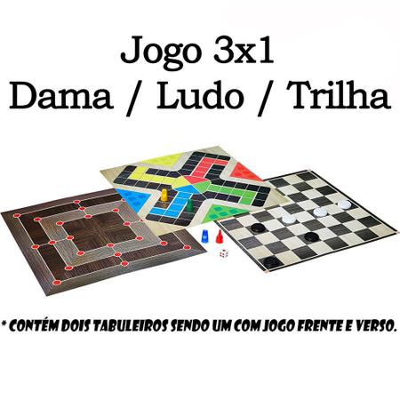 Kit 10 Jogo De Dama E Trilha Completo Caixa Madeira Souza