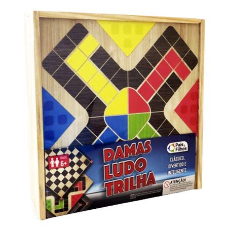 Comprar Jogos 3 em 1 Pais e Filhos Ludo, Dama e Trilha - Papelaria Real -  Escolar, Escritório, Artesanato