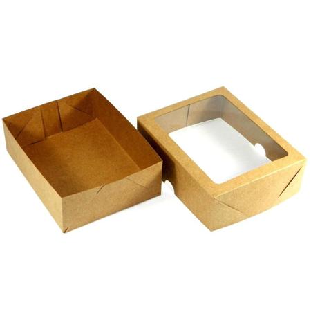 Imagem de Caixa De Papel Kraft Tampa Com Visor 19x15x6 - 20 Uni