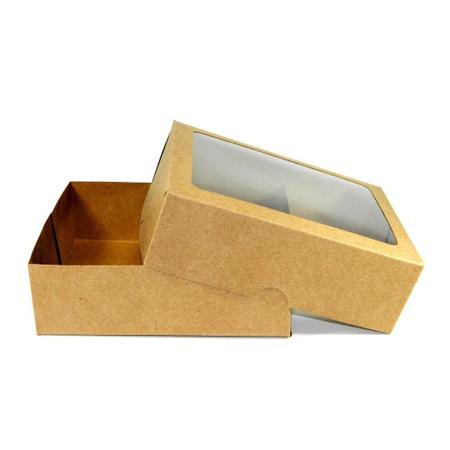 Imagem de Caixa De Papel Kraft Tampa Com Visor 19x15x6 - 20 Uni