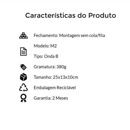 Imagem de Caixa de Papelão para correios M2 25x13x10cm Marpax 50 un