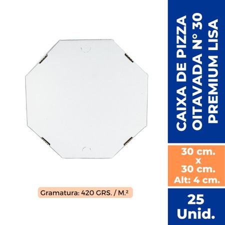 Imagem de Caixa De Pizza Oitavada Premium Lisa N 30 Com 25 Unidades