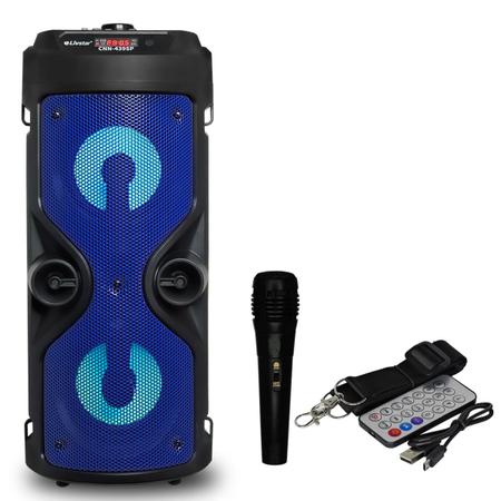 Imagem de Caixa De Som 16W Radio FM Bluetooth USB Com Microfone TF Azul