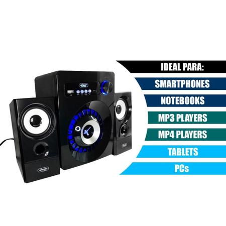 Imagem de Caixa De Som 2.1 Subwoofer Amplificada Bluetooth Tv Pc Usb - Knup
