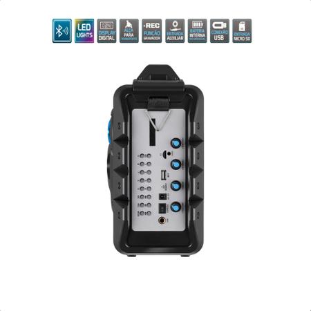 Imagem de Caixa de Som Acústica Bluetooth 120W Autonomia 2h30min, USB, P2, P10, Micro SD, Função karaokê Lenoxx - CA335
