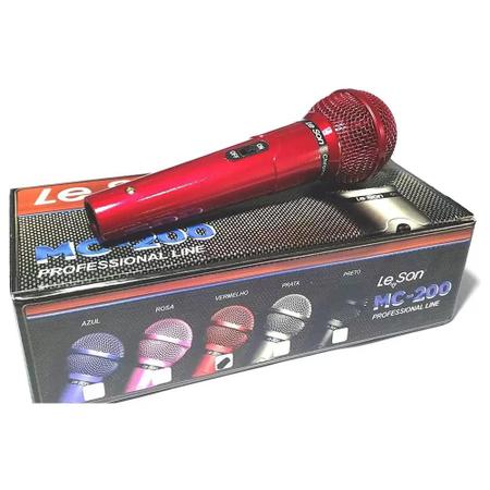 Imagem de Caixa De Som Amplificada Amvox 550 Bivolt Radio FM + Microfone com Fio Vermelho Profissional LeSon