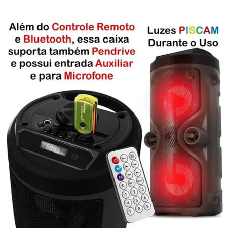 Imagem de Caixa De Som Bluetooth Amplificada Portátil Bateria Usb Com Microfone e controle Remoto- ATURN SHOP