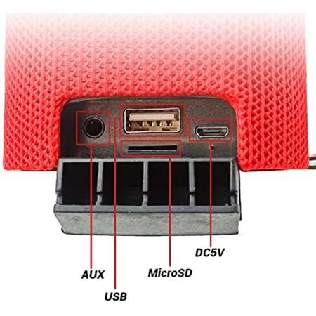 Imagem de Caixa de Som Bluetooth Com Led Exbom M33BT Portátil de 10W RMS MP3 Player/FM