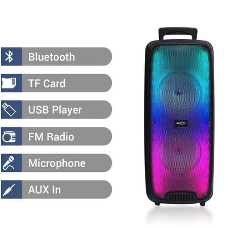 Imagem de Caixa De Som Bluetooth com Microfone Led Grande - SUPER STAR