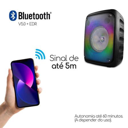 Imagem de Caixa De Som Bluetooth Grande Portatil De Musica Led RGB Top - Grasep