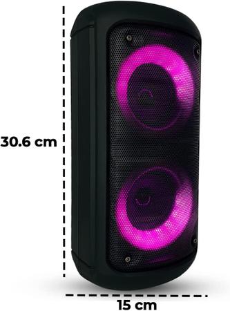 Imagem de Caixa De Som Bluetooth Torre Portátil Potente Ent. Usb Microfone SD Rádio Fm TWS Led RGB Excelentes Graves Bateria