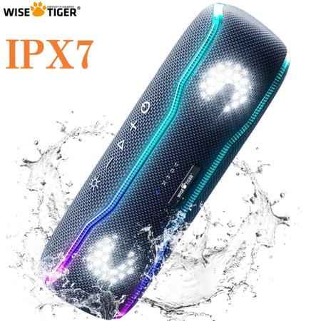 Imagem de Caixa De Som Bluetooth Wisetiger F10c 25w Ipx7 Estéreo Hi-fi Rgb Cor Preto