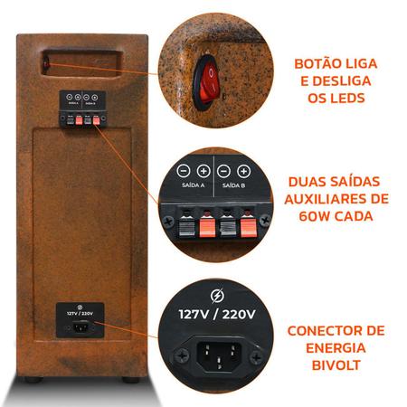 Caixa Som Bob Residencial Amplificada Palmeiras Shutt 6 400w