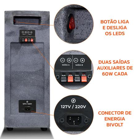 Caixa De Som Bob Residencial Amplificada Shutt 6 Polegadas 400w +