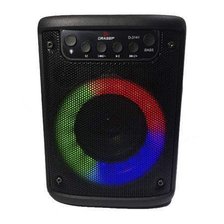 Imagem de Caixa de Som Com Luzes LEDS Potente 10w  Bluetooth  Entrada Microfone Auxiliar e SD Card