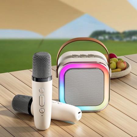 Imagem de Caixa De Som Com Microfone Karaokê sem fio Bluetooth Brincadeira Família Criança