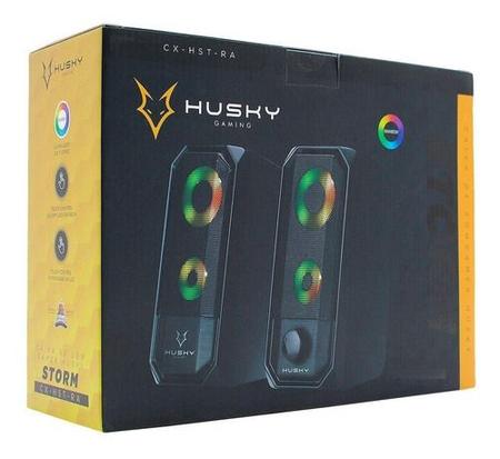 Imagem de Caixa de som gamer husky gaming storm, preto, 6w, usb / p2, rainbow - hgmk000