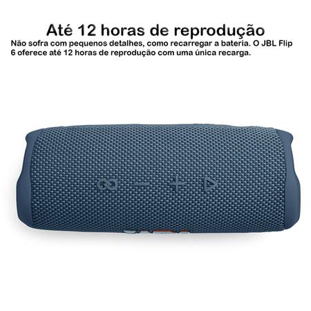 Imagem de Caixa de som jbl flip 6 bluetooth 30w azul - jblflip6blu