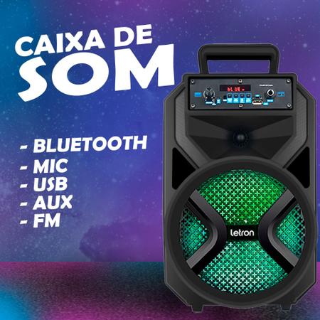 Imagem de Caixa De Som Karaoke Hit Com Microfone Portátil 200W Letron - Leonora