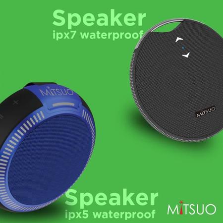 Imagem de Caixa de Som Mitsuo IPX5 Waterproof BT/Blue