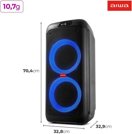 Imagem de Caixa de Som Party Box, Aiwa, Bluetooth, Luzes Multicores - AWS-PB-01