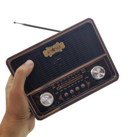 Imagem de Caixa de Som Portátil Bluetooth e Rádio FM Retrô Vintage
