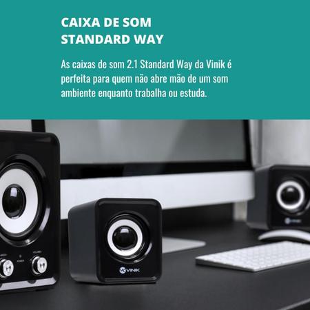 Imagem de Caixa de Som Portátil Subwoofer Com Caixinha 2.1 Potente 11W