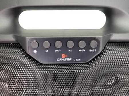 Imagem de Caixa De Som Rádio FM Amplificada Bluetooth Portátil Potente Entradas USB P2 P10 Grasp D-3205