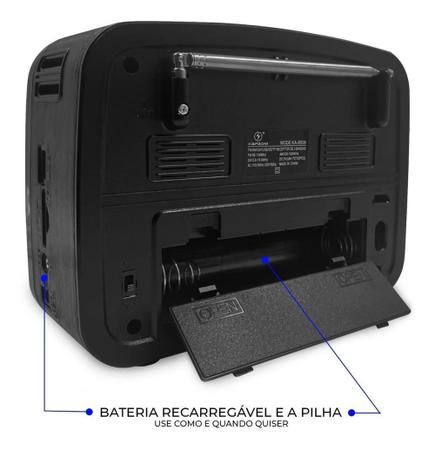 Imagem de Caixa De Som Retrô Portátil Am / Fm / Sw Sd/Aux/Usb