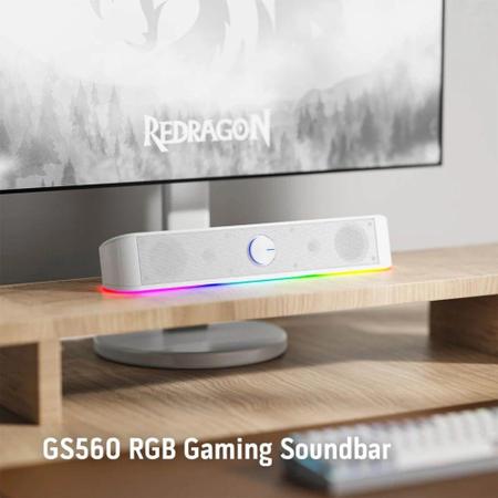 Imagem de Caixa de som soundbar gamer gs560 adiemus redragon branco