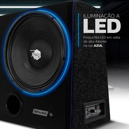 Imagem de Caixa De Som Trio Amplificada Automotiva Woofer 10 Pol 700w + Driver + Corneta + Tweeter + Placa LED