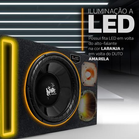 Caixa Duto Viés Subwoofer 8” 600W LED Módulo - Connect Parts