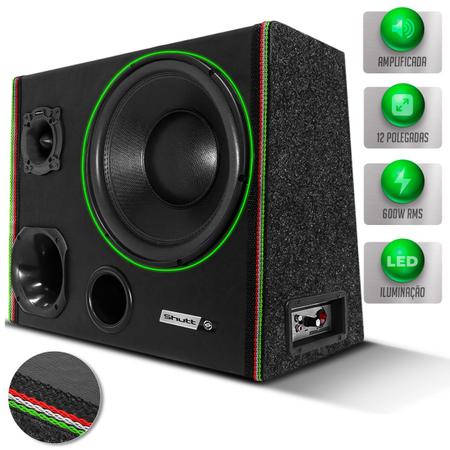 Caixa Duto Viés Subwoofer 8” 600W LED Módulo - Connect Parts