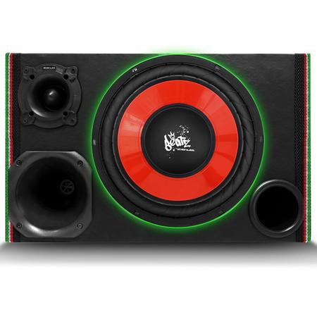 Imagem de Caixa De Som Trio Automotivo Champion Subwoofer Beatz 12 Polegadas 550w RMS LED Neon