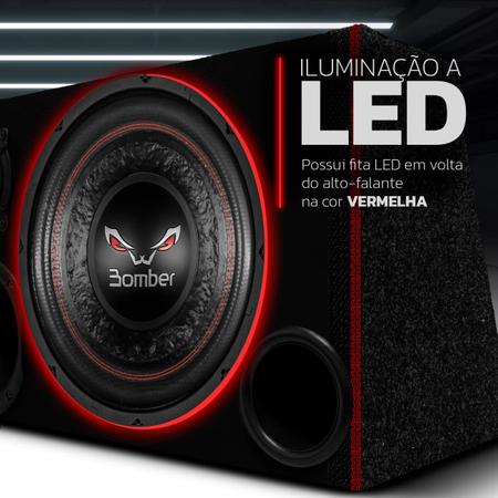 Imagem de Caixa De Som Trio Champion 800w Subwoofer 12 Polegadas Bomber Bicho Papão LED Grave Forte Automotivo