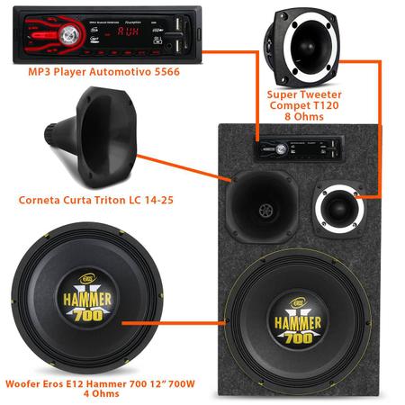 Kit Caixa de Som Alto-falante MP3 Player - Connect Parts
