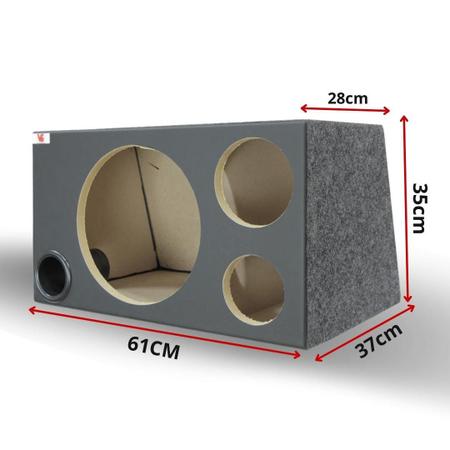 Caixa Bob 12 Vazia Radio 1 Din 1 Driver 1 Tweeter 2 Duto 3