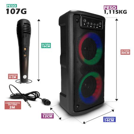 Imagem de Caixa De Son Bluetooth Potente 20W Grande Karaoke Fm Usb