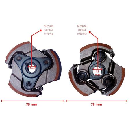 Imagem de Caixa De Transmissão e embreagem 3 molas  Mini Moto 49cc 14D