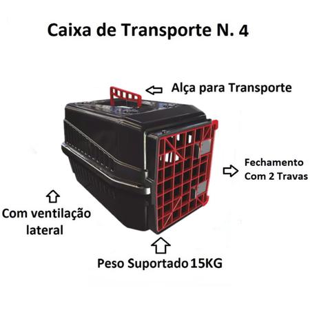 Imagem de Caixa de Transporte Grande Para Cães e Gatos até 15kg Preto