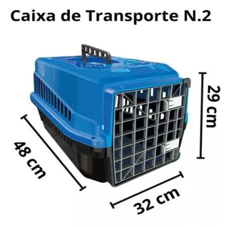 Imagem de Caixa de Transporte N2 Alça e Porta Resistente Pet Azul