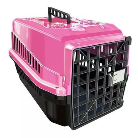 Imagem de Caixa de Transporte Pequeno Porte Cães e Gatos até 7kg Rosa