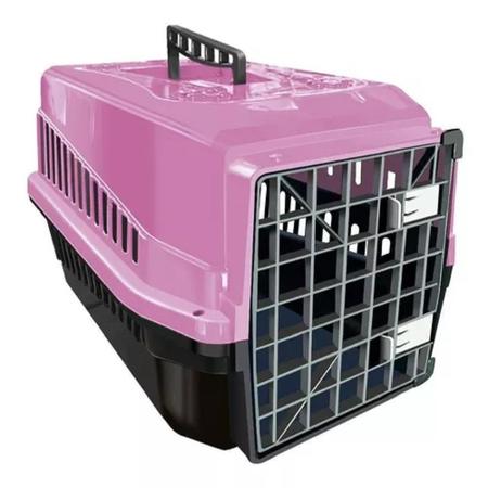 Imagem de Caixa de Transporte Suporta Até 15kg Cachorro e Gato Rosa