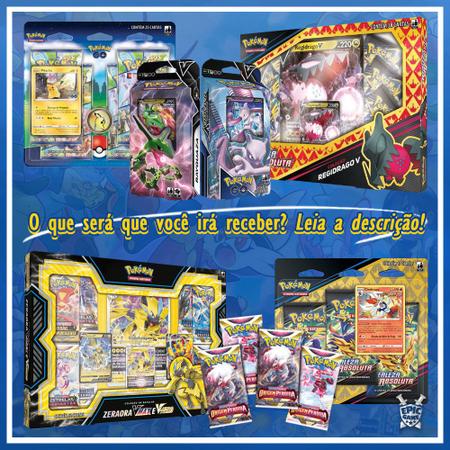 Caixa Épica Misteriosa Surpresa Cartas Pokemon TCG Premium Baralho Blister  e Boosters - Pokémon - Deck de Cartas - Magazine Luiza