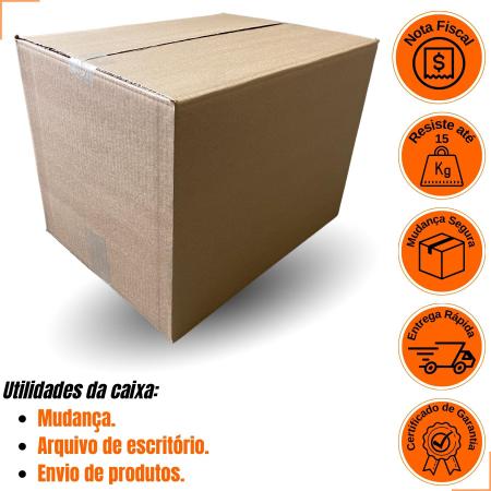 Imagem de Caixa Grande para Mudança em Papelão Kraft 40x30x30 Kit com 10 unidades Forte e Resistente